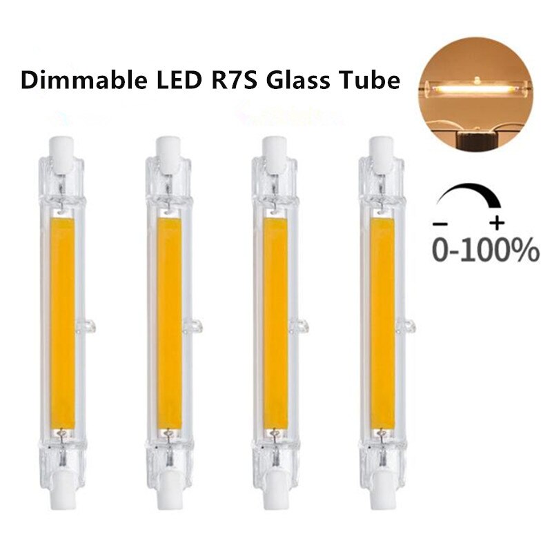 R7S Dimmbare COB LED Lampe Birne Glas Rohr für Ersetzen Halogen Licht Spot Licht 78mm 118mm AC110V 230V 6W 10W Energiesparende