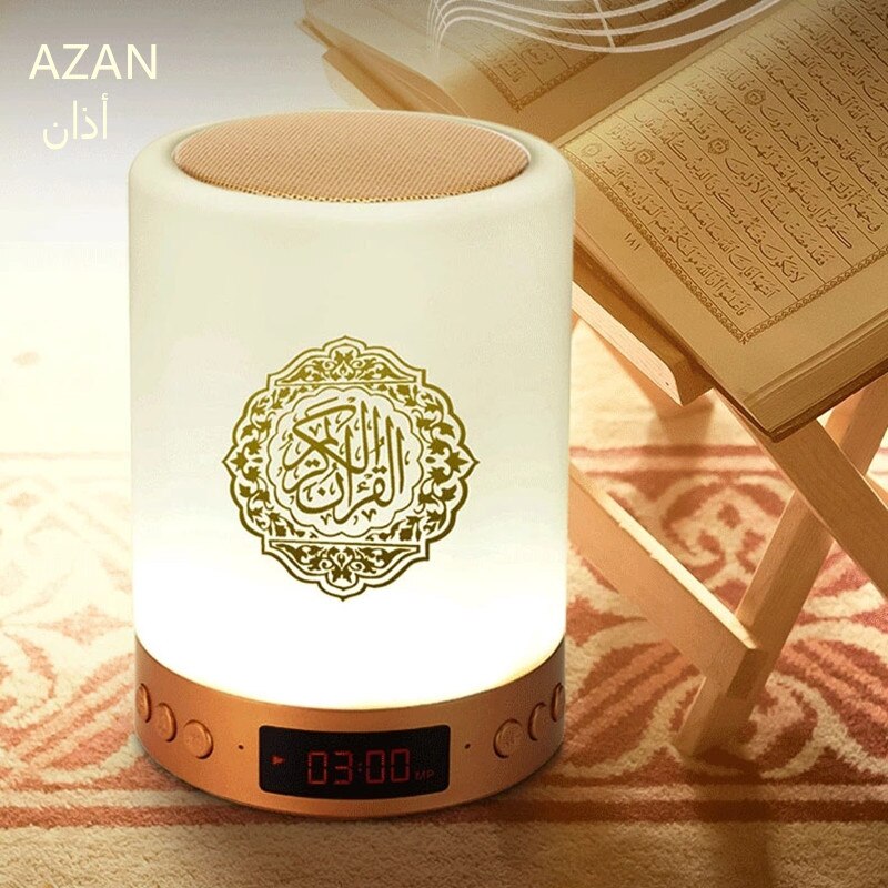 16gb bluetooth quran højttaler bærbar 16- farve led natlys islamisk veilleuse coranique med azan ur bedste ramadan
