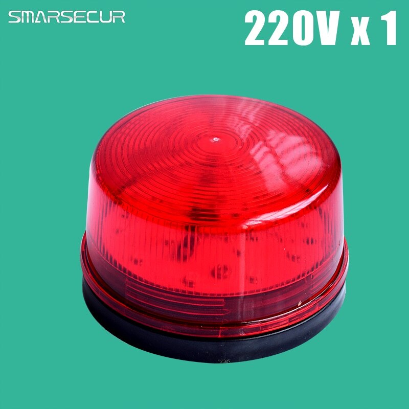 Vandtæt 12v 24vv 220v 120ma sikkert sikkerhed alarm strobe signal sikkerhedsadvarsel rød blinkende led lys til alarm: Led 220v x1 stk