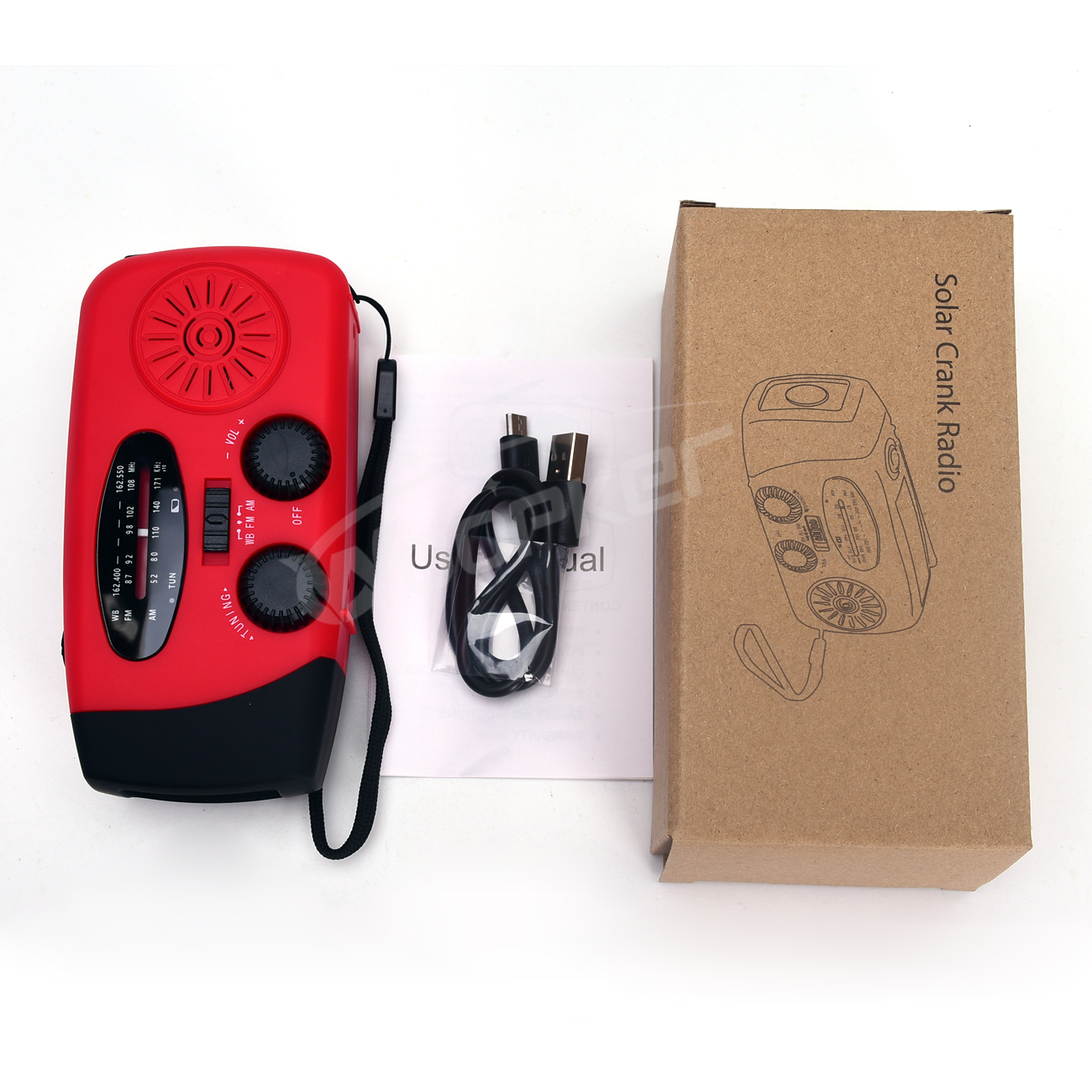 Radio ratunkowe Woopker E01 korba ręczna Solar USB (FM/ AM/ NOAA) WB radia pogodowe z powerbankiem latarki