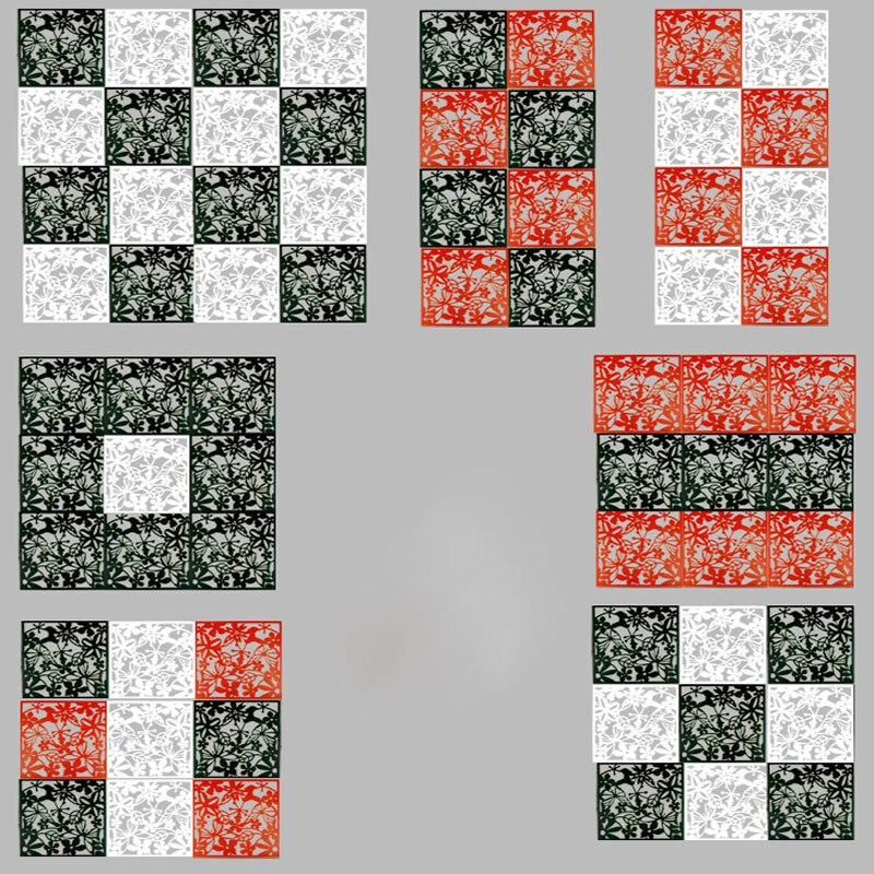 Paravent mural suspendu 3 couleurs | Ajouré de fleur, ajouré, séparation de pièce, maison