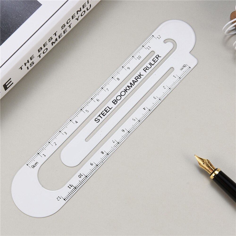 12 Cm 15 Cm Metalen Stalen Liniaal Bookmark School Student Tekening Levert: 12CM White