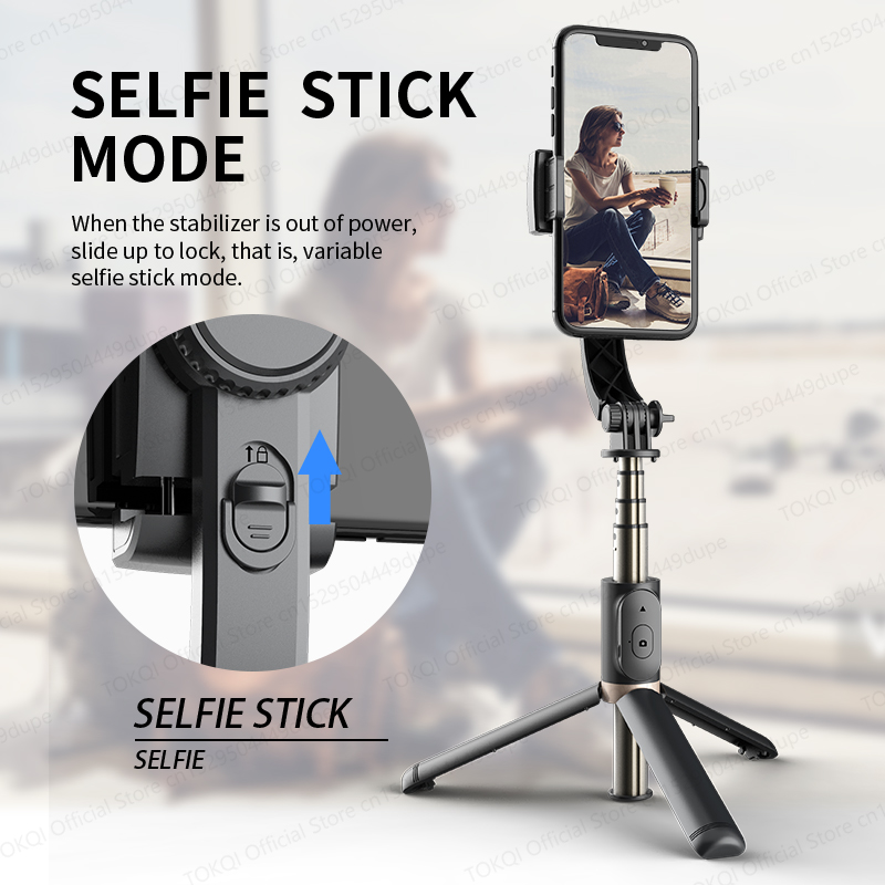 Q08 Gimbal Stabilizer for Smartphone Mobile Video Stabilizer Bluetooth Selfie Stick Tripod Live Vertical Shooting Bracket