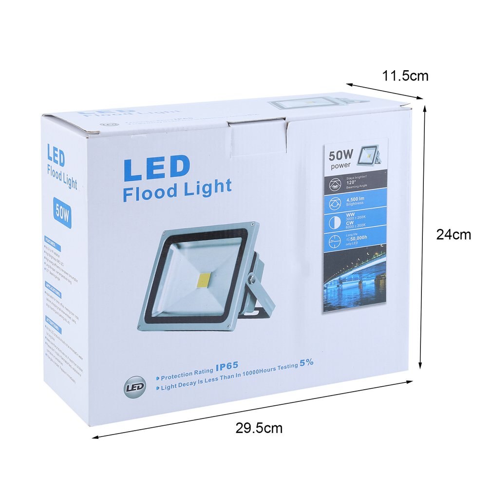 Reflector LED para paisajes al aire libre, 50W, SMD, compacto, Delgado, IP65, lámpara de seguridad impermeable, luz de repuesto Ideal