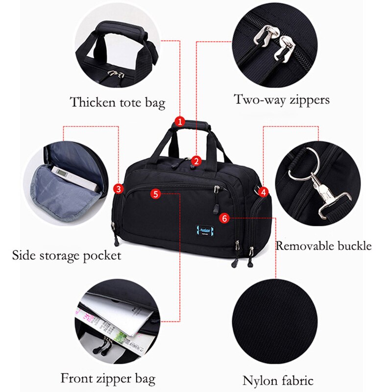 Gymväskor herr sport fitness pack cylinder en axel sportväska dam & #39 ;s handväskor resväskor nylon vattentät handväska paket
