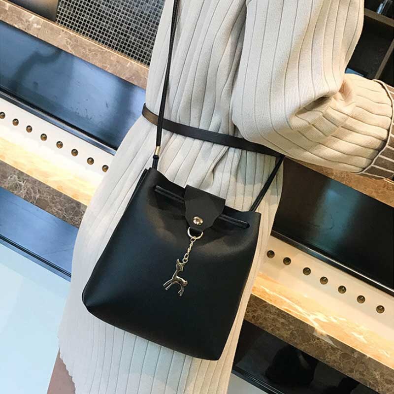 nouvelle et bonne PU nouvelles femmes sac à main sacs à bandoulière fourre-tout sac à main messager Hobo sacoche sac à bandoulière (noir)