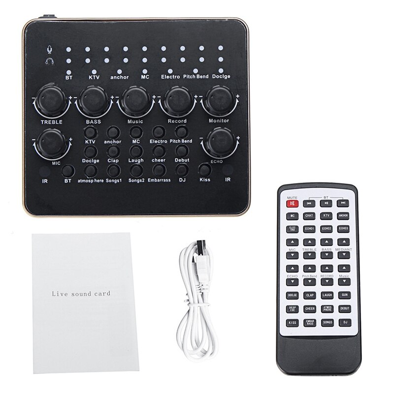 Universal Live Sound Card Microphone Set Device External Recording Singing for Mobile Phone o Live Broadcast