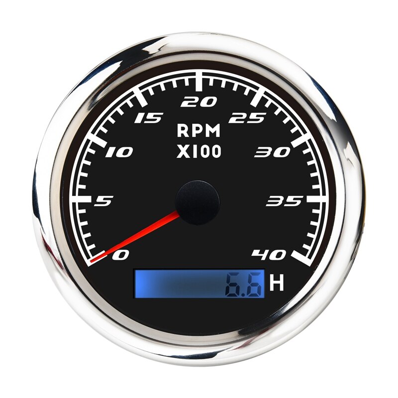 Universal Speedometer 12V/24V Odometer 85mm LCD Hourmeter Tachometer Backlight for Marine Car Motorcycle: Lavender