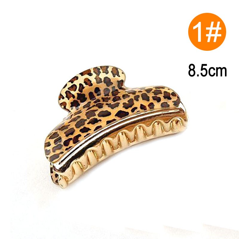 Store små plastik arcylic leopard hår kløer til kvinder hårspænder piger hårnåle klør klemme banan hår værktøj: 8.5cm mørk kaffe