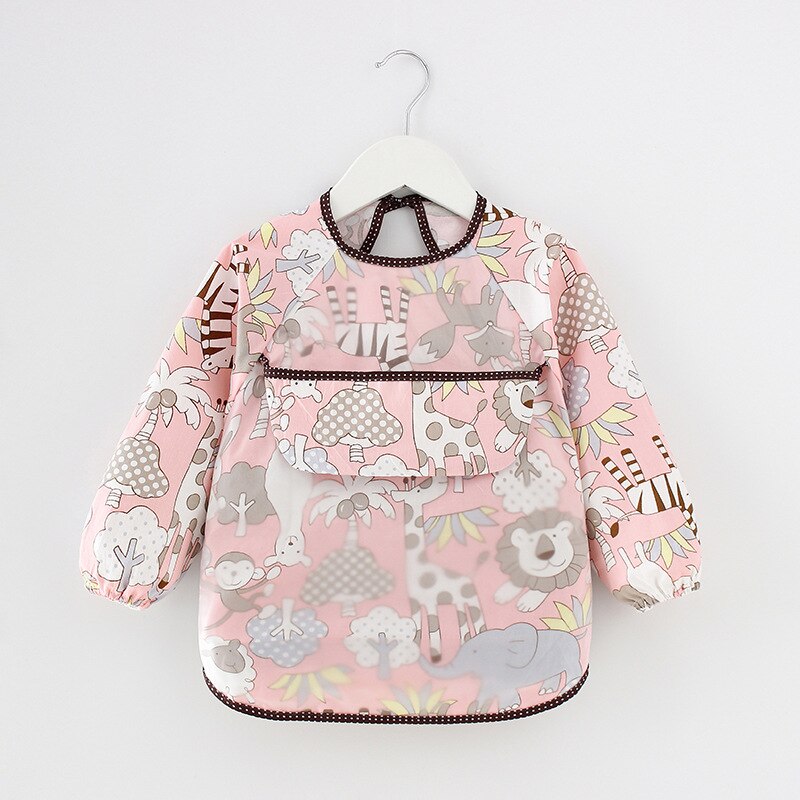 Lange Mouw Waterdichte Slabbetjes Kids Schort Cartoon Baby Jongen Meisje Eten Bib Met Mouw Kinderen Tekening Kleding Siliconen Bib: 4 / 1-2 years old