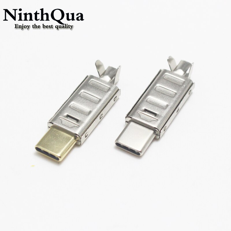 Connecteur USB type-c 2.0 à souder, connecteur mâle 24 broches avec boîtier métallique Long, 1/2/5 jeux