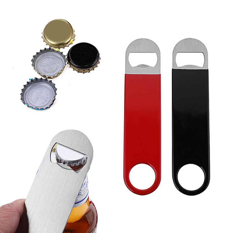 Kitchen Unique Large Flat Speed Bottle Cap Opener Remover Bar Blade Home Hotel Beer Bottle Opener Stainless Steel