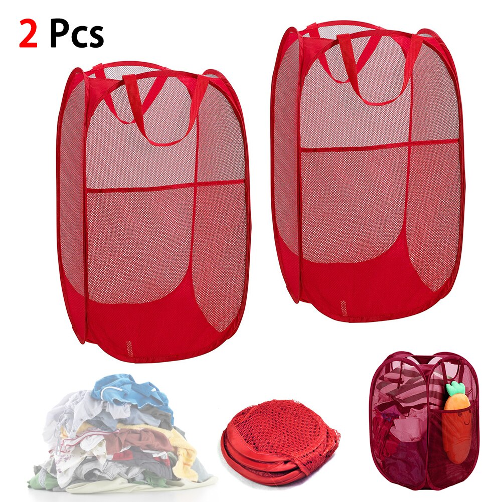 2pc Foldable Mesh Laundry Basket, Square Folding Laundry Basket, Square Laundry Basket, Classification Laundry Basket: C