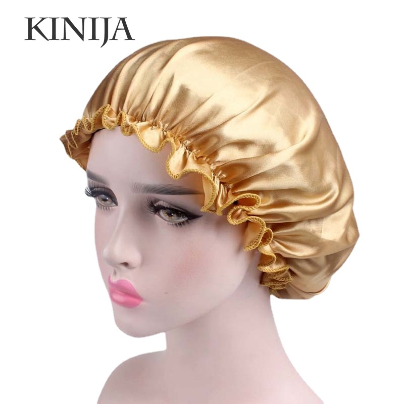 Gorro de noche de seda de mora para el cabello, gorro de ducha de seda pura para dormir, toalla para el cabello, accesorios para el baño