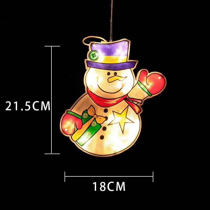 Kerstkamer glazen raam versierd met sterrenverlichting, lamp met zuignap, gekleurde lamp, hanglamp, kerstman sfeerdecoratie: Hanglamp 08
