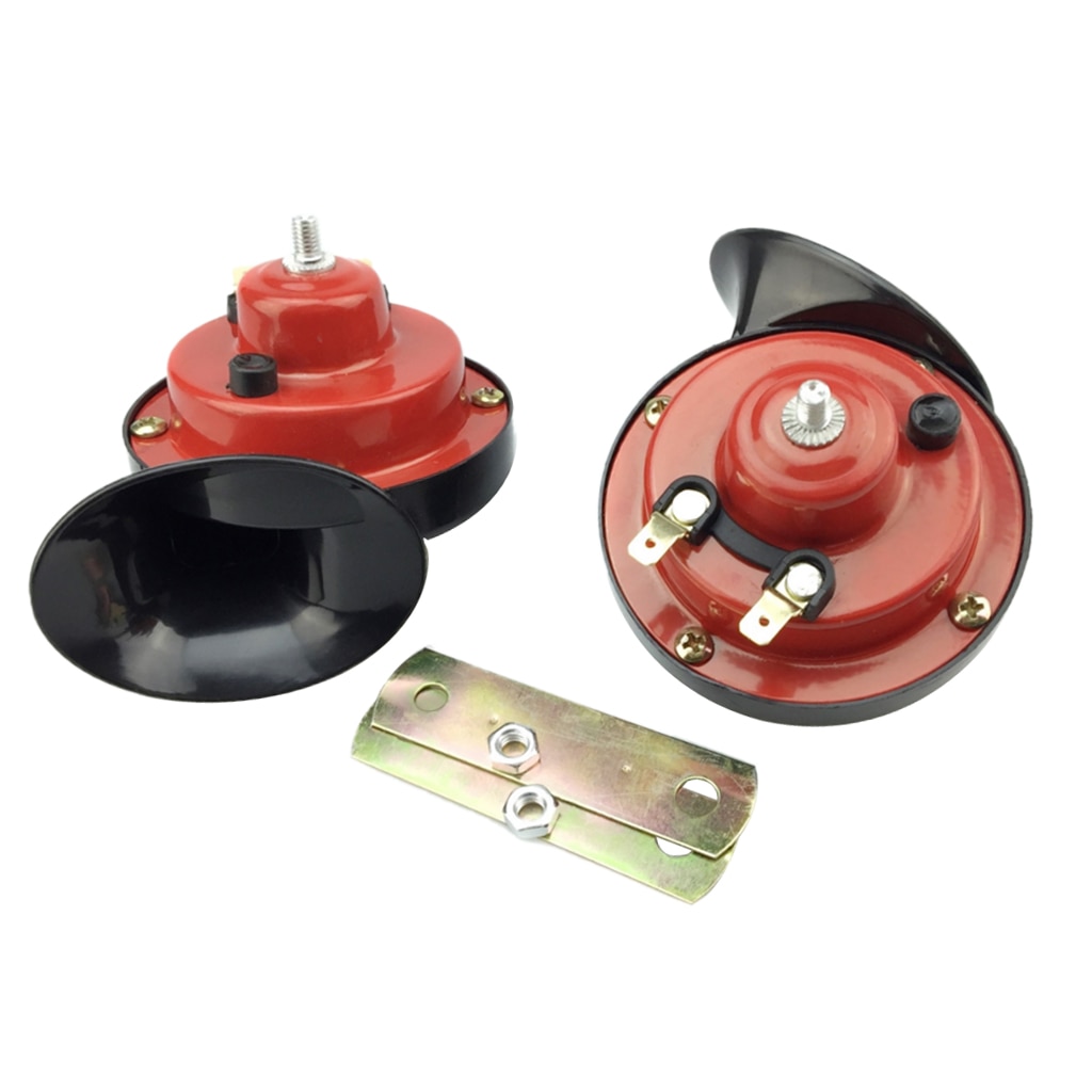 12V Dual-tone Air Horn Sound Siren Snail Horn For Truck Car Bus Boat Red