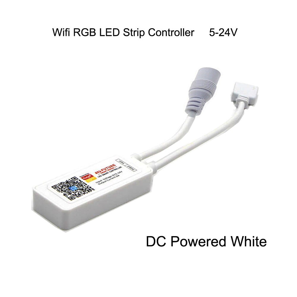 Tuya WiFi APP smart mini USB LED controlador DC5-24v 6A Multi cambio de color con temporizador modos para 5V 2835 5050 RGB tira de luz: DC Powered White