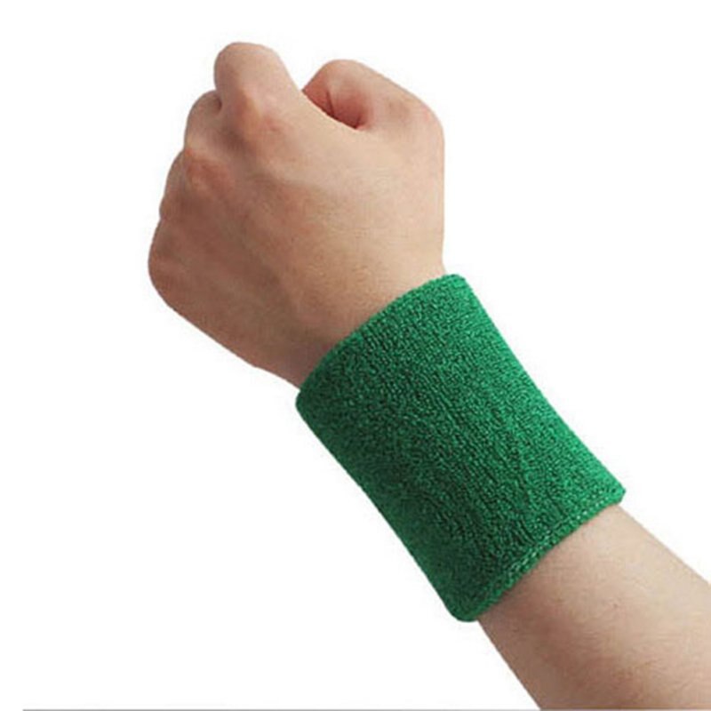 1pcs Sport Protect Wrist Sleeve Gym Sweatband Fitness Run Sweat Band 8*7.5 CM: Light Green