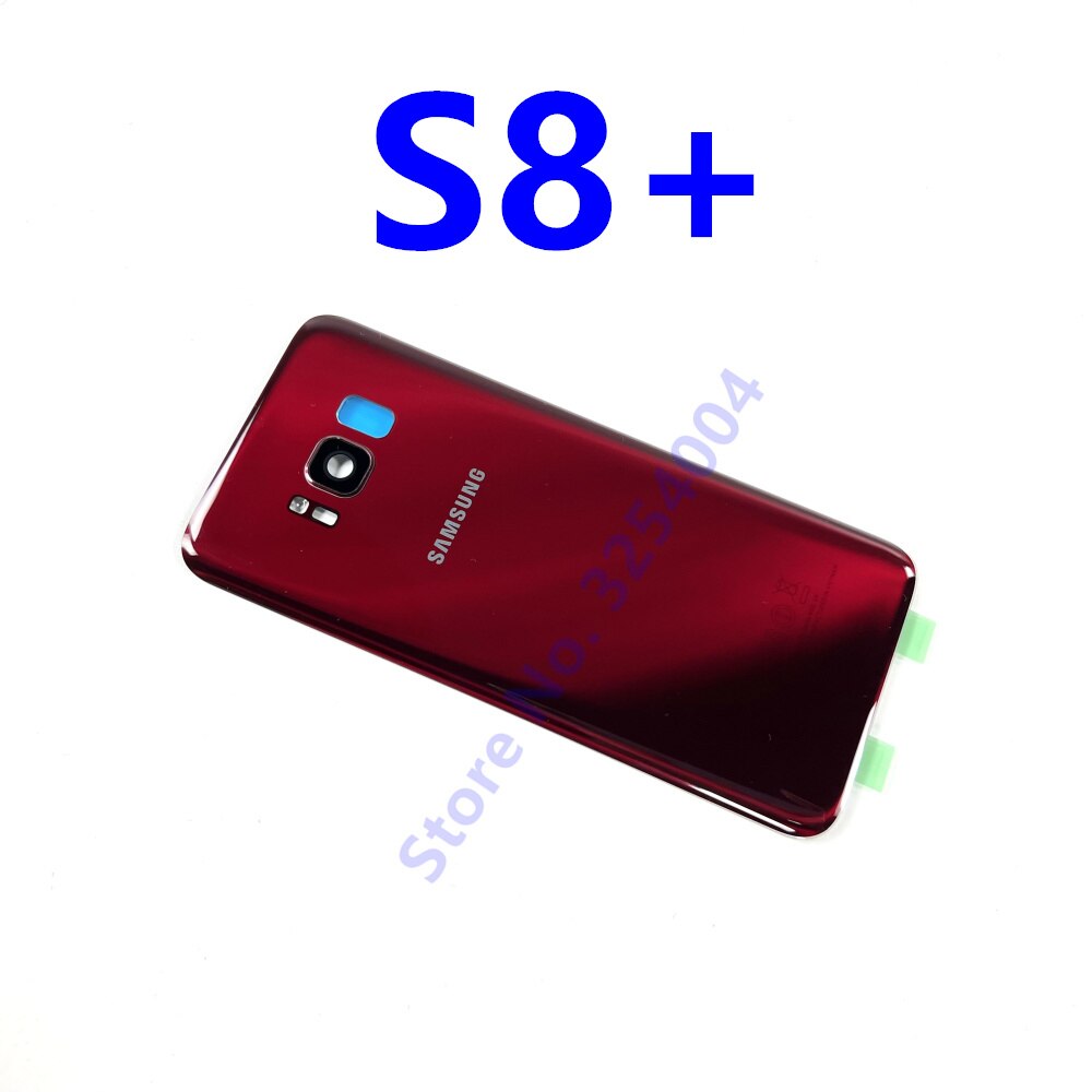 S8 vetro posteriore per Samsung Galaxy S8 G950 G950F/FD coperchio vetro batteria pannello posteriore S8 Plus S8 + G955 G955F custodia porta posteriore: S8 Plus Red
