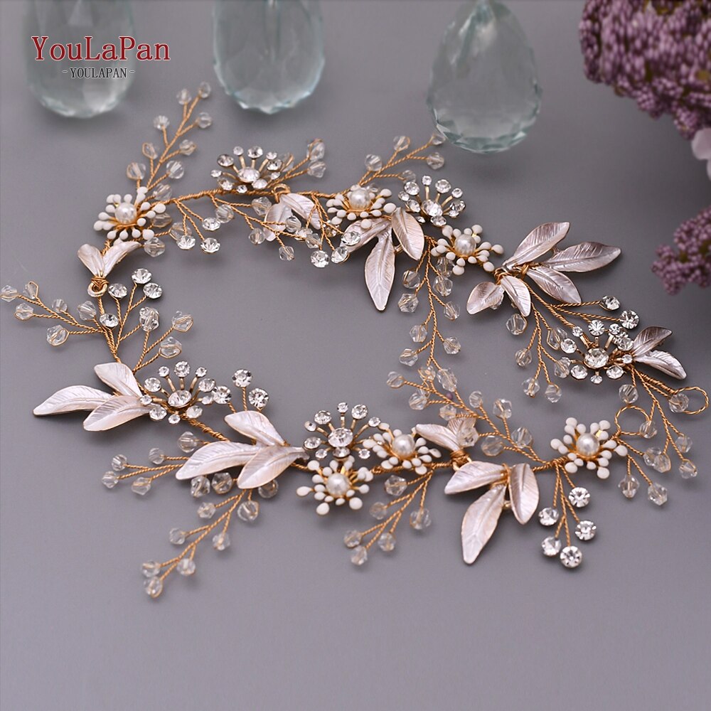 YouLaPan SH294 Simple Bridal Dresses Belt Rose Gold Wedding Dress Accessories Women Waist Belt Flower Bridal Sash Crystal Belt