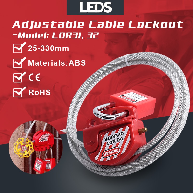 Verstelbare Kabel Lockout Universele Klep Veiligheid Loto Lock Combinatie Security Staaldraad Abs Body 6Mm Lengte 2M Met 4 Sloten