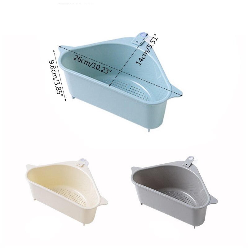 Triangle Sink Storage Holder Multifunctional Sink Basket for Drying Vegetable Fruits Sponge Strong Load-bearing Capacity