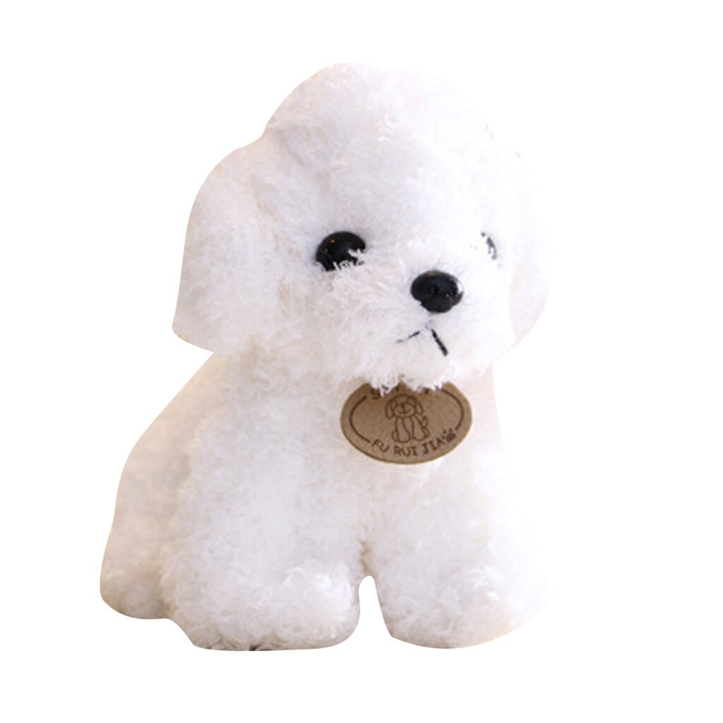 Puppy Knuffel Pop Teddy Hond Pop Leuke Leuke Simulatie Dier Pop Baby Metgezel Leuke Gevulde Woonaccessoires Pluche Gevulde: WHITE