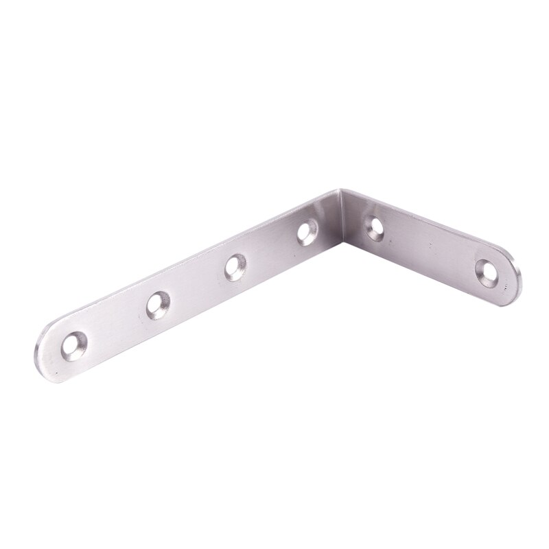 125 x 75mm l form rustfritt stål hylle hjørne vinkelbrakett og metall 8 hull 250mm