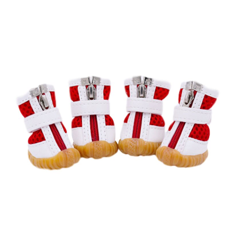 Dog Shoes for Small Dogs Breathable Mesh Dog Boots Anti Slip Dog Sports Shoes Soft Chihuahua Small Medium Dogs Pet Accessories: Red / L