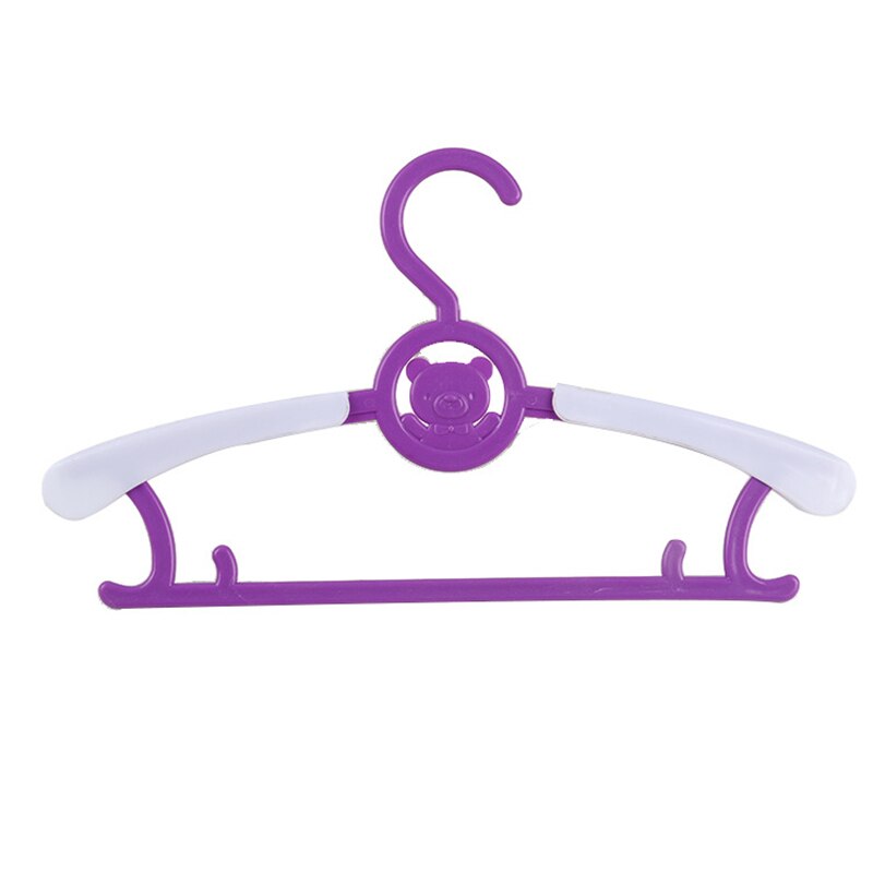 5PC/Set Adjustable Child Clothes Hanger Rack Plastic Towel Display Hanger For Baby Children Kids Clothing Drying Rack Hanging: Purple