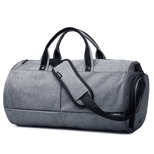 35L hommes multifonction sac de voyage cabine bagages hommes sacs de voyage grande capacité noir gris sac à dos toile décontracté sac de sport: D