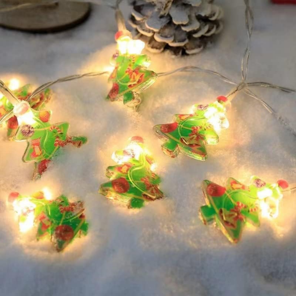 1pc luci natalizie per albero di Natale, pupazzo di neve e Babbo Natale lucine a portato per la casa alberi di Natale decorazioni per interni di nozze: verde / 0-5W