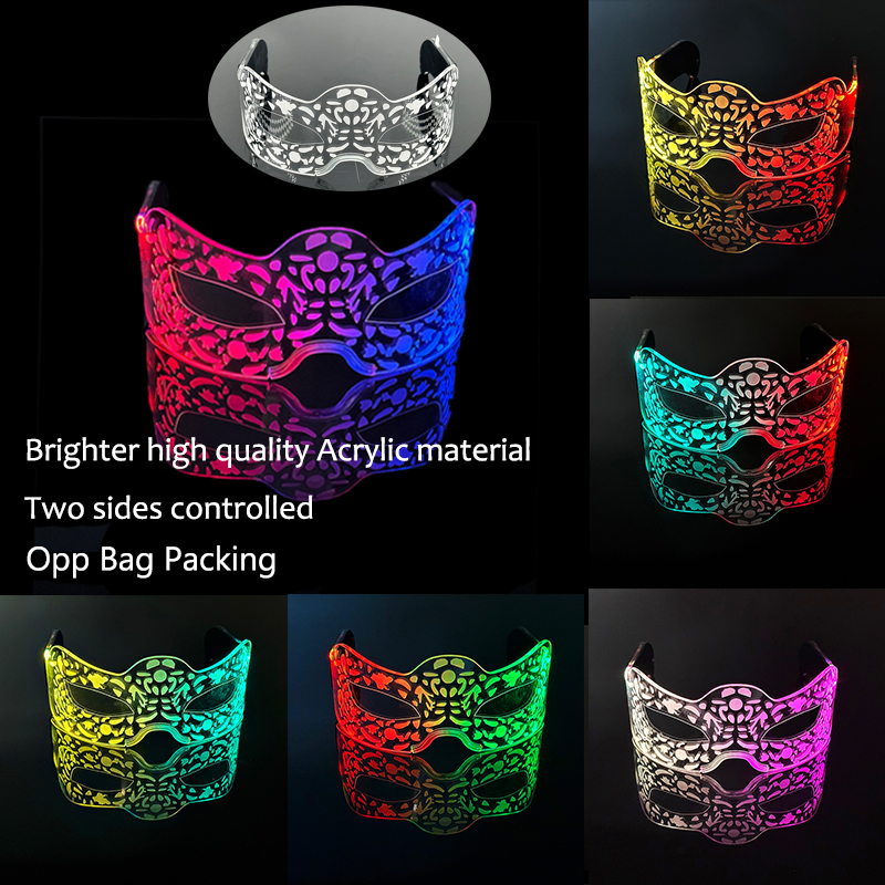 Gafas luminosas LED para de cumpleaños, lentes de neón con luz brillante de colores, accesorios intermitentes para Mascarada y concierto, Rave: Gris claro