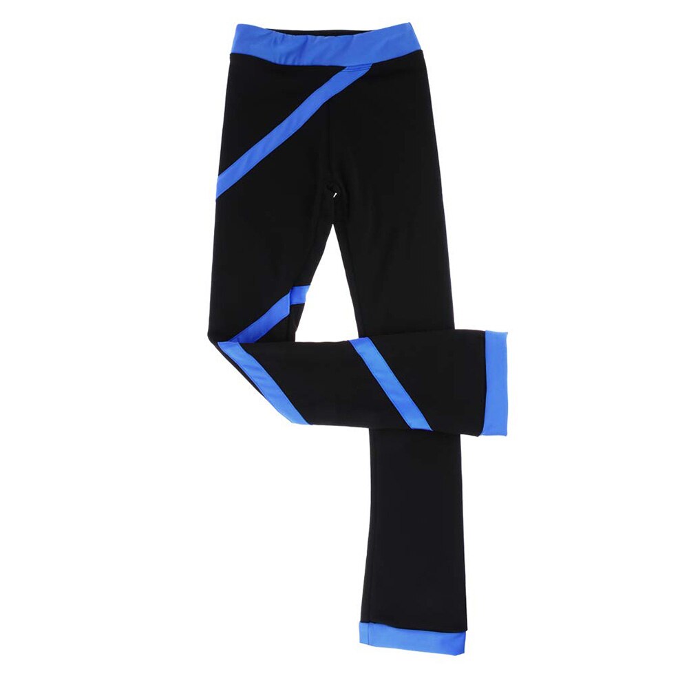 Outdoor Zachte Warme Flanellen Streep Panty Kids Childrens Sport Kunstschaatsen Broek Training Concurrentie Hoge Elasticiteit Lange