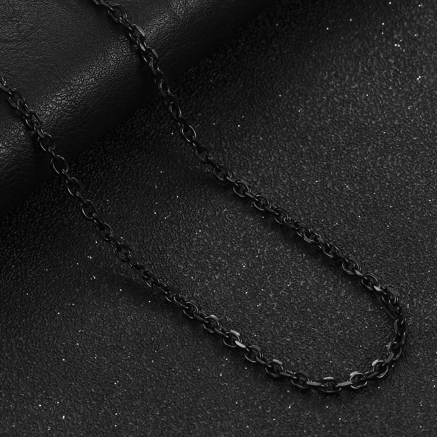 Colar rolo de corrente o de corte de aço inoxidável para homens mulheres cor preta banhado cabo link gargantilha de metal acessórios de joias presente