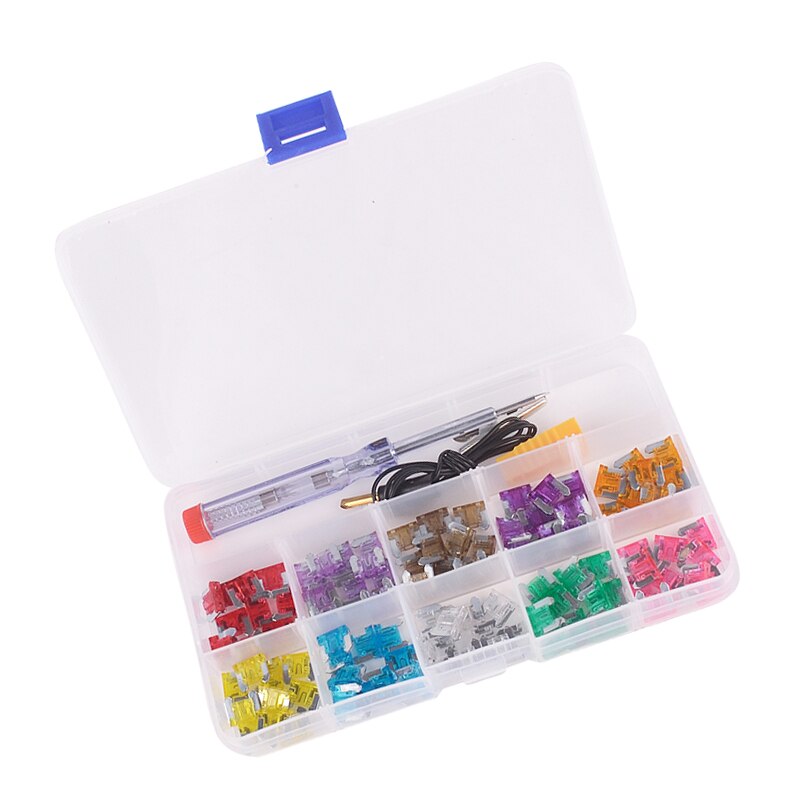 Generisk bil micro mini säkring 3/4/5/7.5/10/15/20/25/30/35a pack  of 100 +  testpenna
