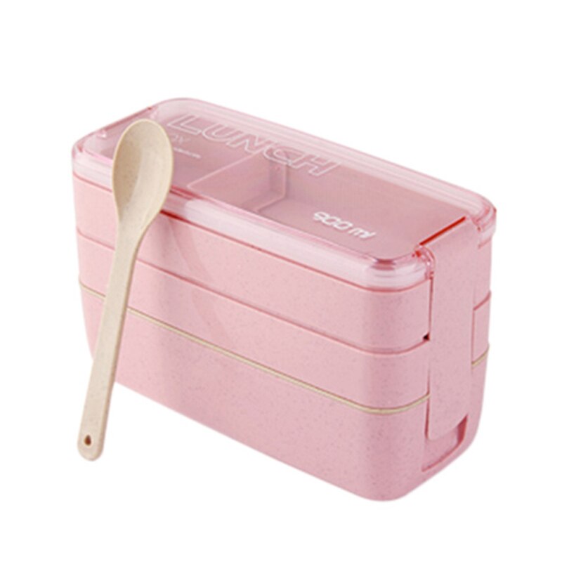 Plastic Lunch Boxes Food Container Colorful Microwaveable Lunch Bento Box Dinner Kids Picnic Home Supply Box