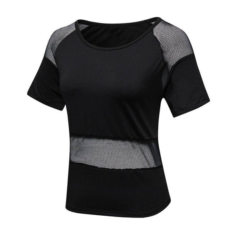 Vrouwen Sportwear Sneldrogende Ademend Splice Mesh Losse Tops Voor Yoga LMH66