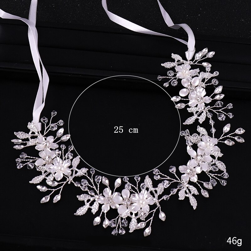 Silber Farbe Blume Hairband Strass Hochzeit Tiara Stirnband Frauen Kopfschmuck Braut Haar Zubehör Braut Hochzeit Stirnband