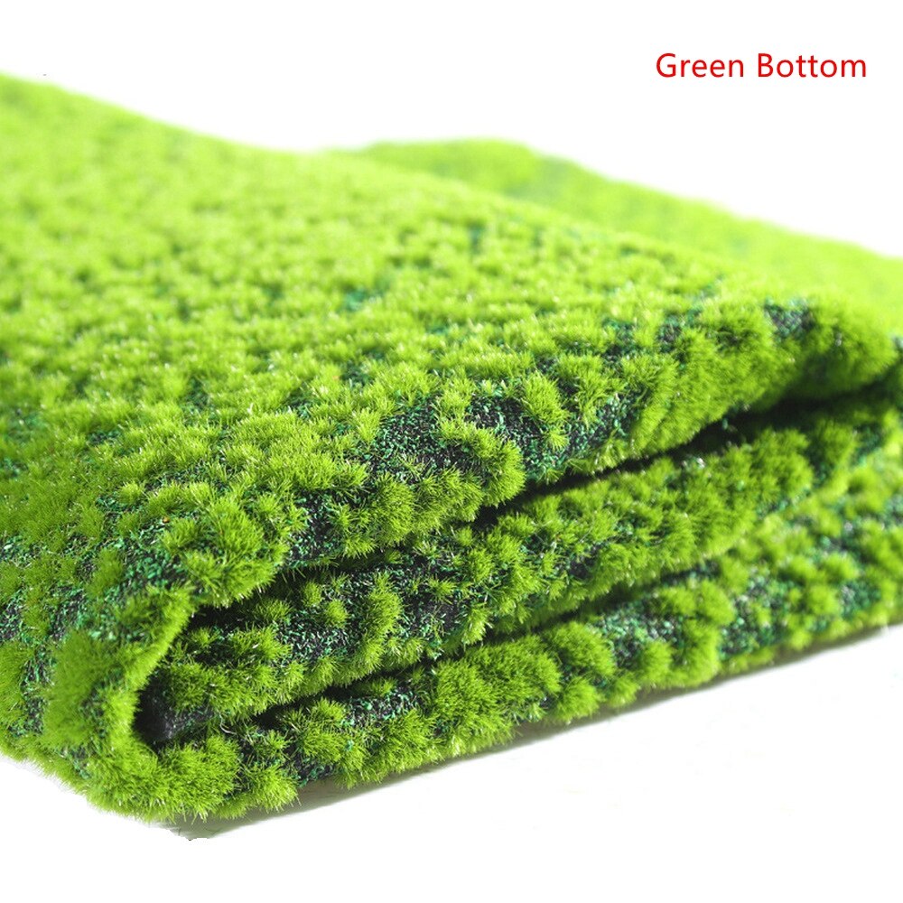 Kunstig græsmosmåtte simulation plante baggrund indendørs væg bryophyte green: Grøn bund