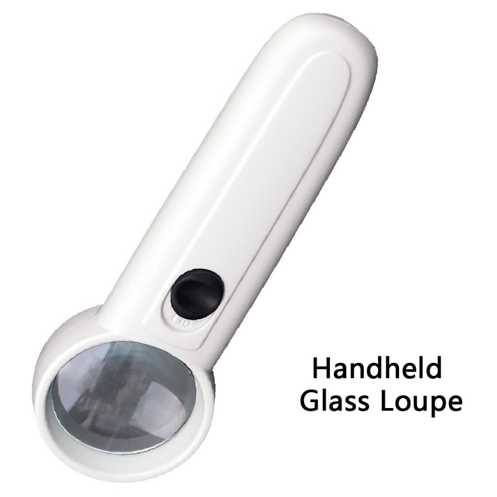 Magnifying Glass 15X Handheld Glass Loupe Magnifier Portable Pocket Tool With 2 LED Light