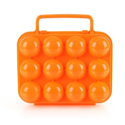 Caja de almacenamiento portátil, contenedor de plástico para acampar al aire libre, senderismo, Picnic, cocina, conveniente, dos huevos,: 12 Egg Orange