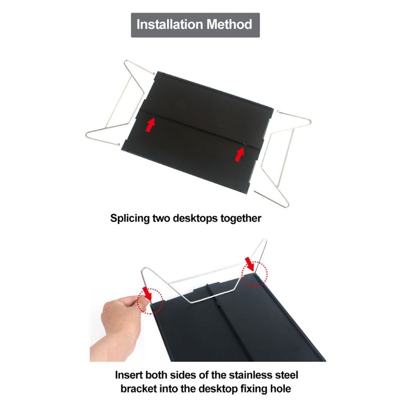 Ultralet bærbart bord vandreture camping folde aluminiumsbord udendørs backpacking mini skrivebord med bærepose til rejser