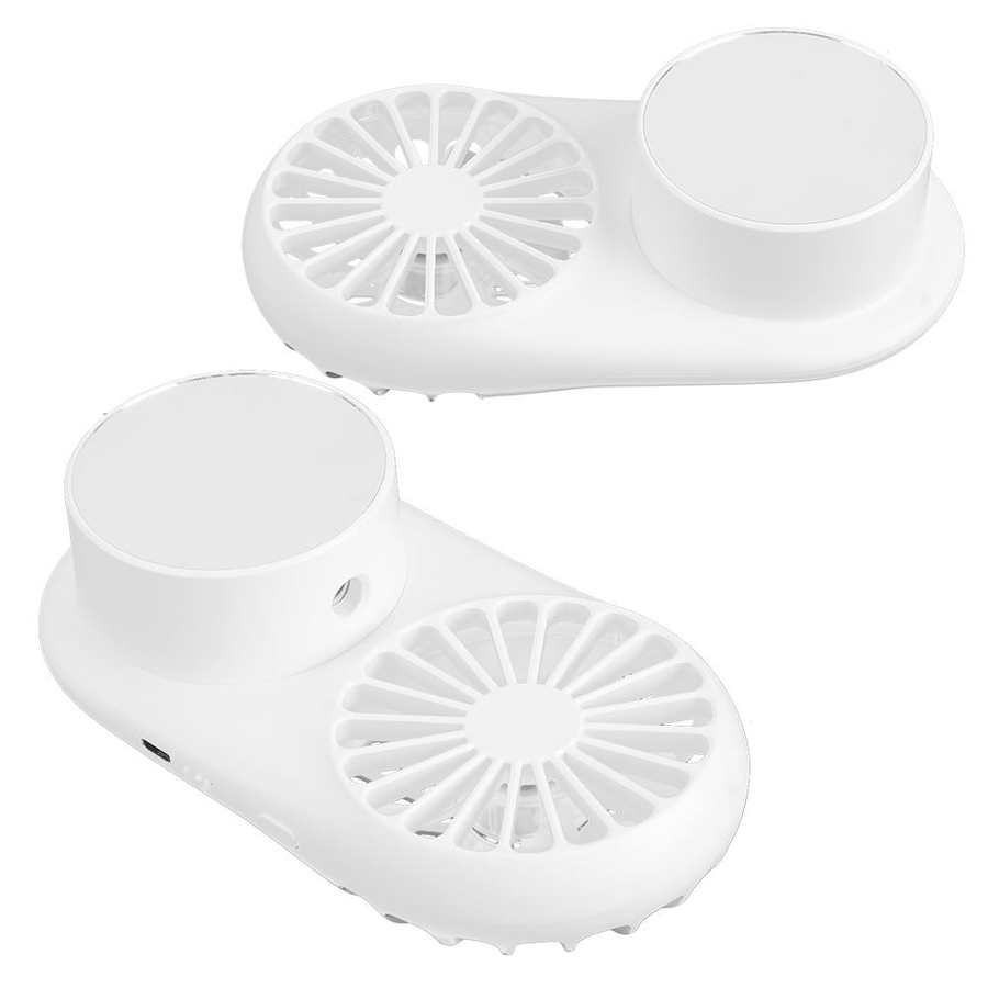 Sproeiventilator elektrische ventilator draagbaar nek hangend usb oplaadbaar sproeiventilator met make-upspiegel voor buiten reisventilator
