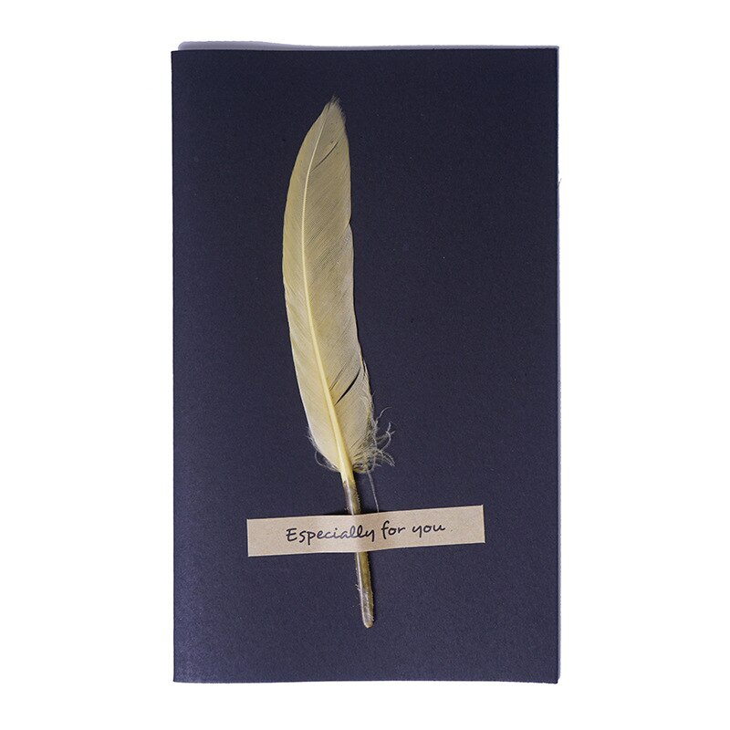 EZONE plume enveloppe + carte de voeux enveloppe noir affaires enveloppe haut de gamme Kraft papier enveloppe école fournitures de bureau: F