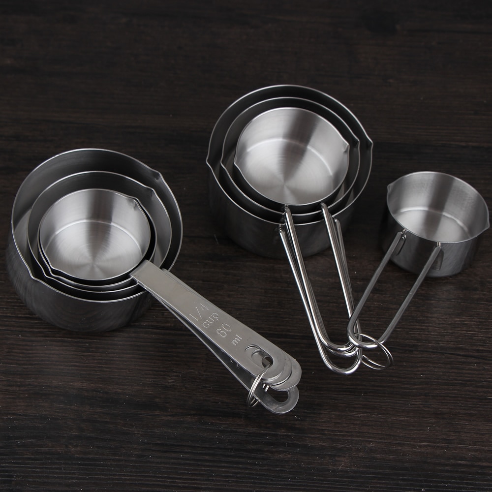 Kitchen Measuring Tools 304 Stainless Steel Large Condiment Measuring Spoon Cup 4pc/set