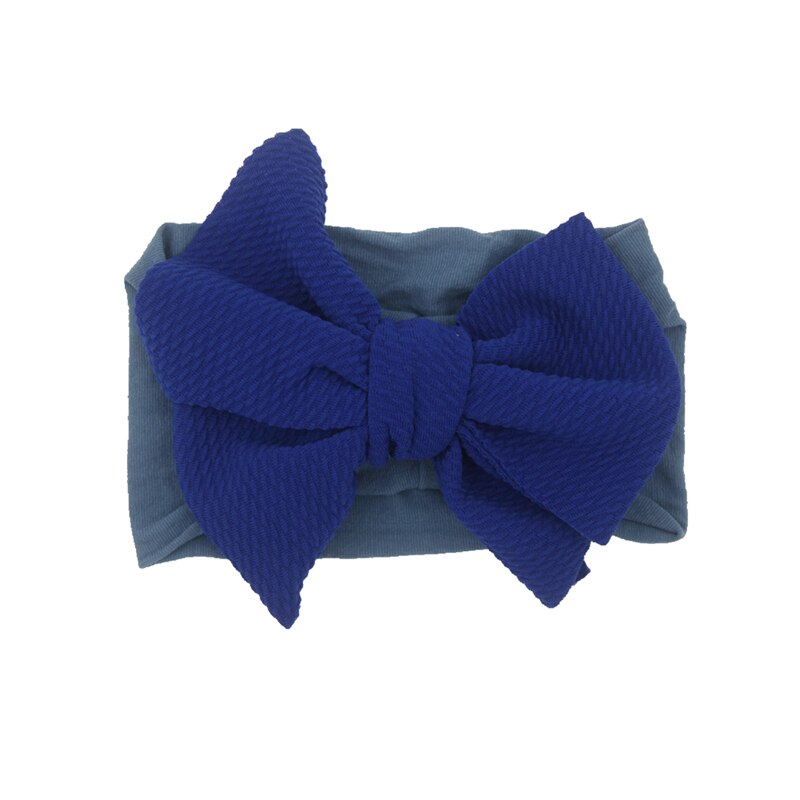 Baby nylon hoofdband zachte strik tulband haarbanden voor meisjes hoofdbanden elastische hoofddoek kinderhaaraccessoires: Koningsblauw