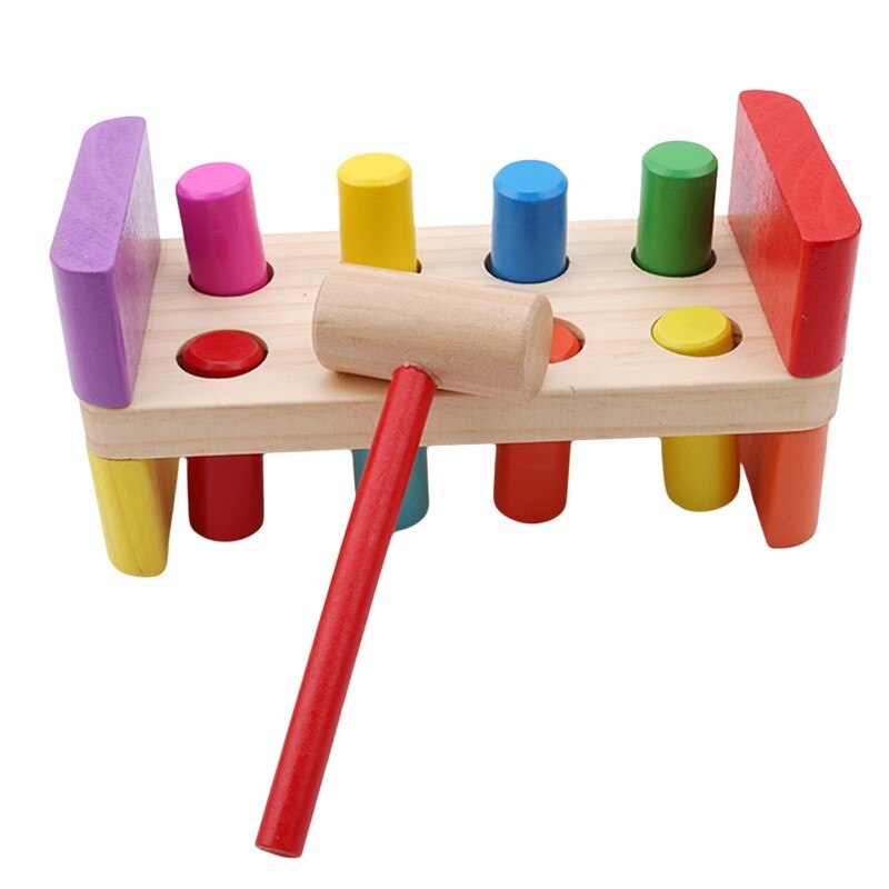 Juego de juguetes de madera con martillo para bebés, caja de mantenimiento multifuncional, combinación de tuercas para bebés, 1 Juego