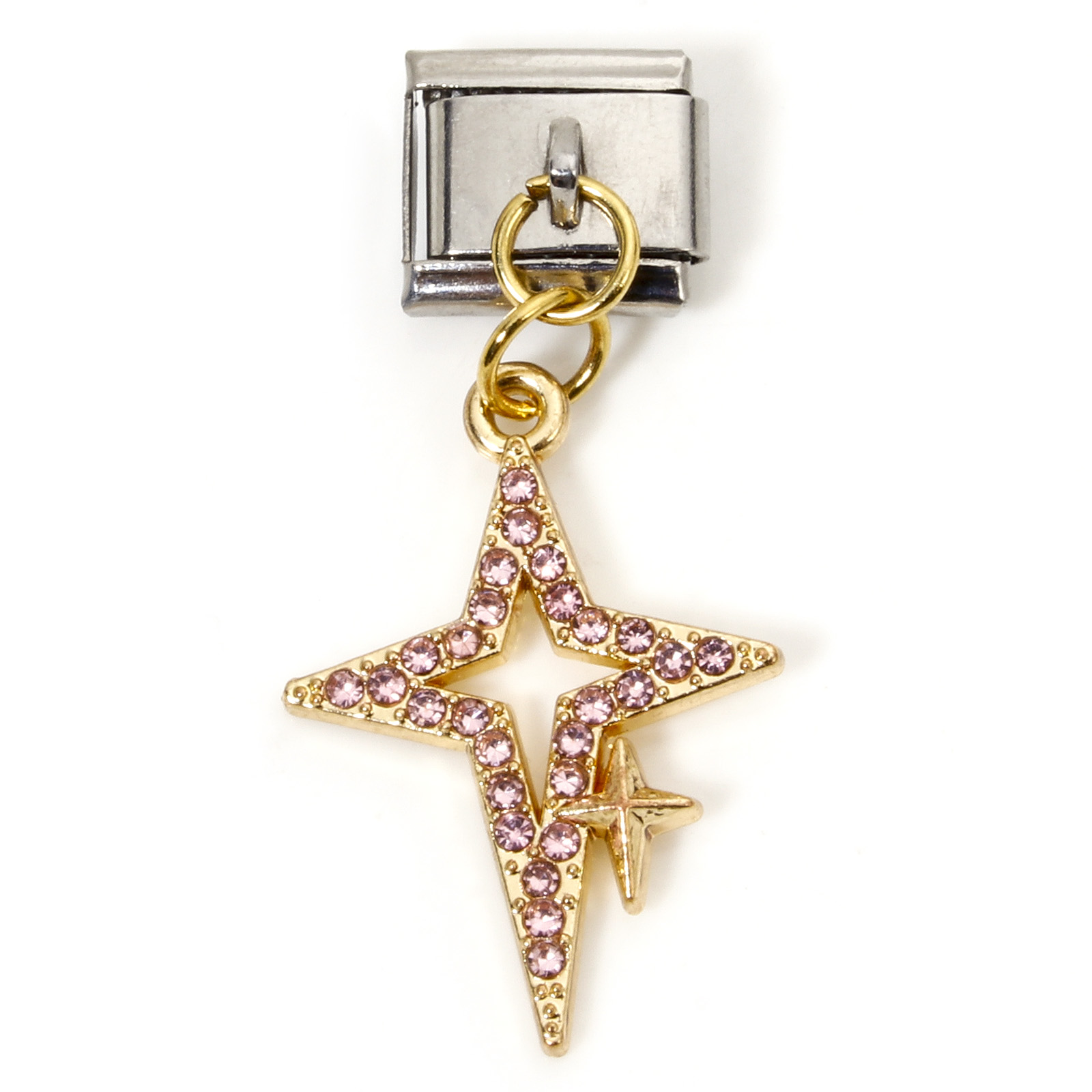 1 Stuk Zink Gebaseerde Legering & Roestvrij Staal Italiaanse Charme Links Voor Diy Armband Sieraden Maken Rechthoek Ster Bedels 10Mm X 9Mm