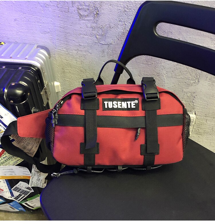 Coole meiden borsttas merk messenger bag koppel sport heuptas straat japanse gereedschapstas grote capaciteit schoudertas: Rood